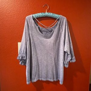 Soft periwinkle top.
